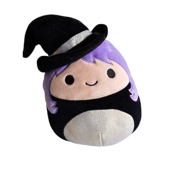 Madeleine 8” Squishmallow NWT Halloween Black Silver Kellytoy Witch - Picture 1 of 4